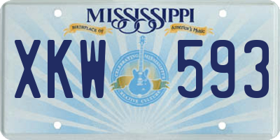 MS license plate XKW593