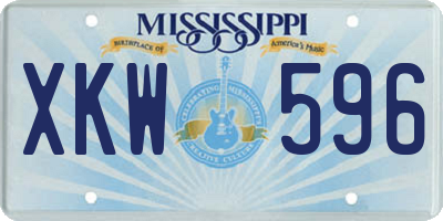 MS license plate XKW596