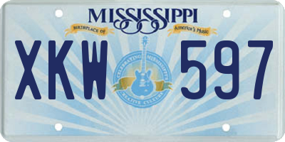 MS license plate XKW597