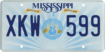 MS license plate XKW599
