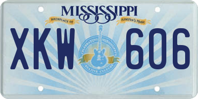 MS license plate XKW606