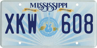 MS license plate XKW608