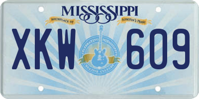 MS license plate XKW609
