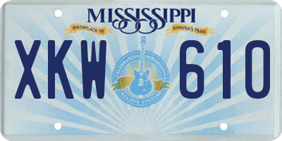 MS license plate XKW610