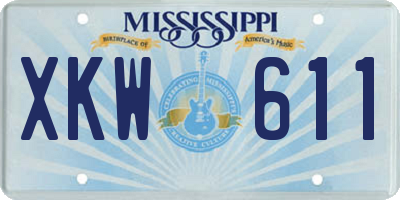 MS license plate XKW611