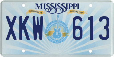 MS license plate XKW613