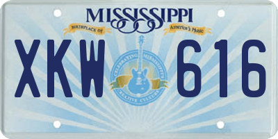 MS license plate XKW616
