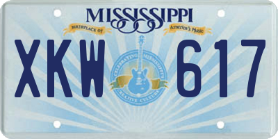 MS license plate XKW617