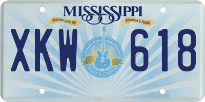 MS license plate XKW618