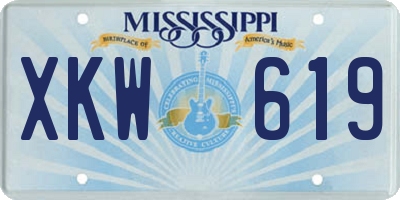 MS license plate XKW619