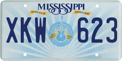 MS license plate XKW623