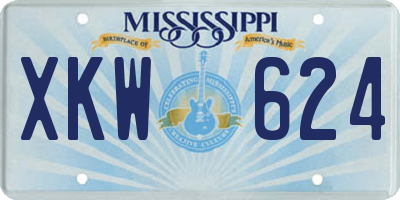 MS license plate XKW624