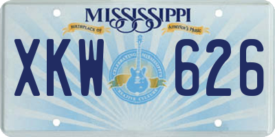MS license plate XKW626