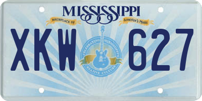 MS license plate XKW627