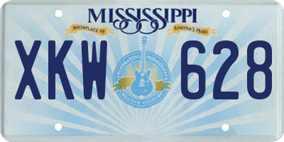 MS license plate XKW628