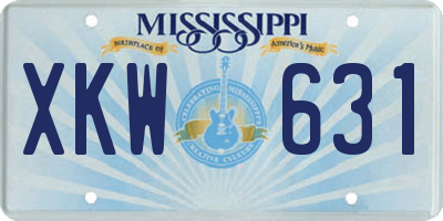 MS license plate XKW631
