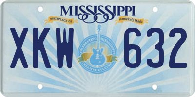 MS license plate XKW632
