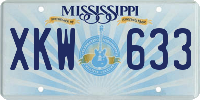 MS license plate XKW633