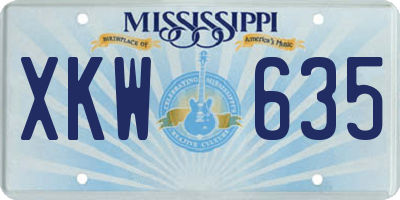 MS license plate XKW635