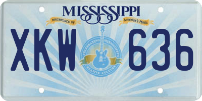 MS license plate XKW636
