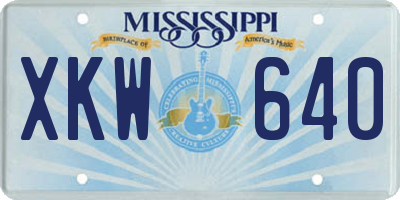 MS license plate XKW640