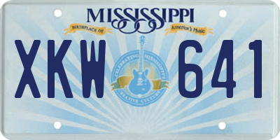 MS license plate XKW641