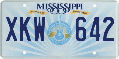 MS license plate XKW642