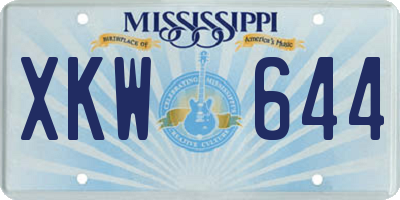 MS license plate XKW644