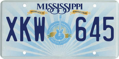 MS license plate XKW645