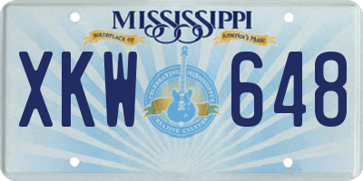 MS license plate XKW648
