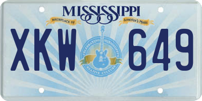 MS license plate XKW649