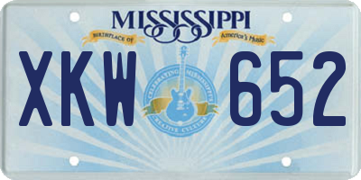 MS license plate XKW652