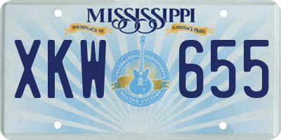 MS license plate XKW655
