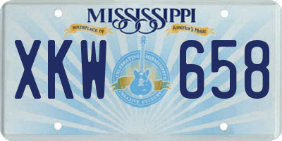 MS license plate XKW658