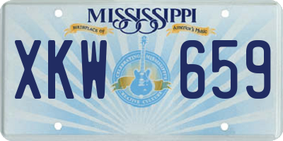 MS license plate XKW659