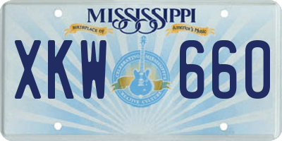 MS license plate XKW660