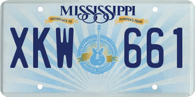 MS license plate XKW661