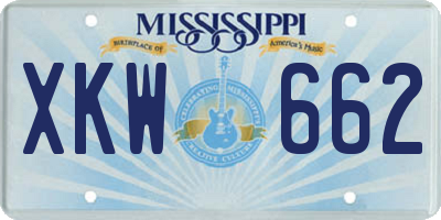 MS license plate XKW662