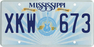 MS license plate XKW673