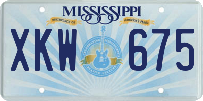 MS license plate XKW675