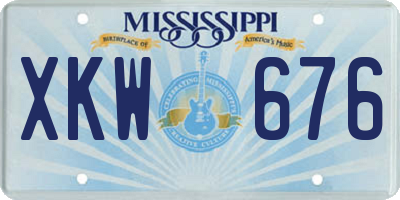 MS license plate XKW676