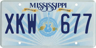 MS license plate XKW677