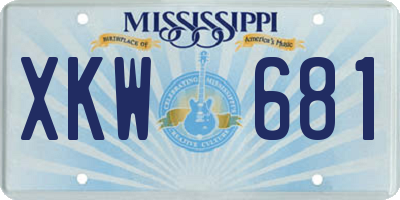 MS license plate XKW681