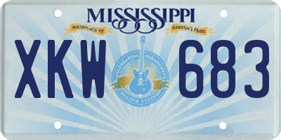 MS license plate XKW683