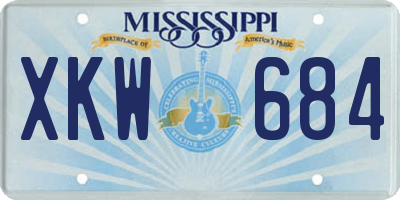 MS license plate XKW684