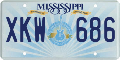 MS license plate XKW686