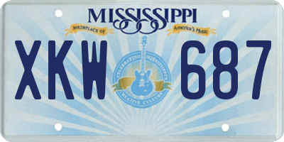 MS license plate XKW687