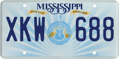 MS license plate XKW688