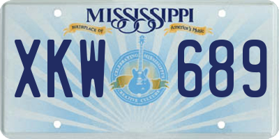 MS license plate XKW689