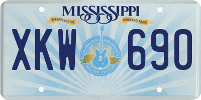 MS license plate XKW690